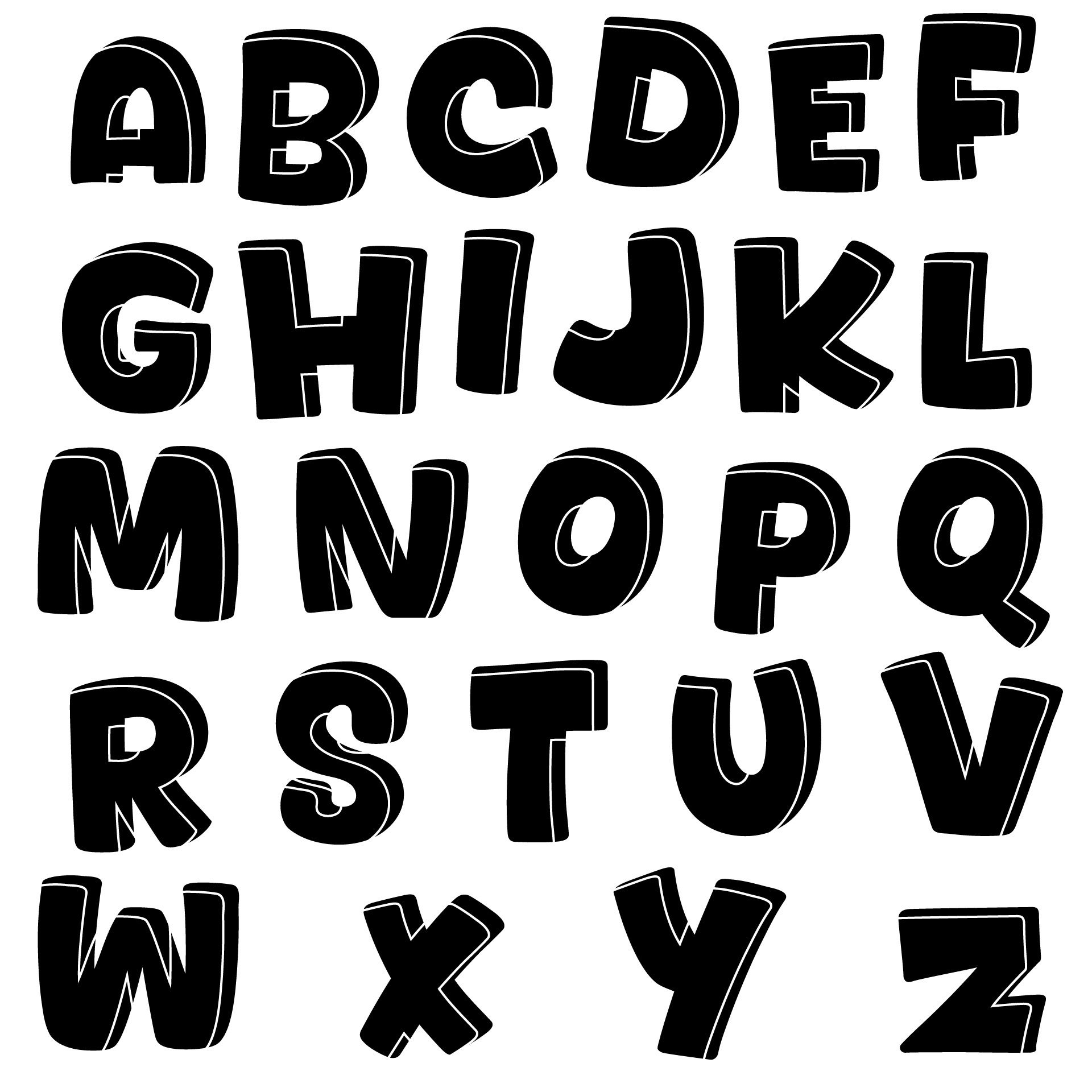 Outline Letters Fonts Free Printable throughout Block Letters Printable