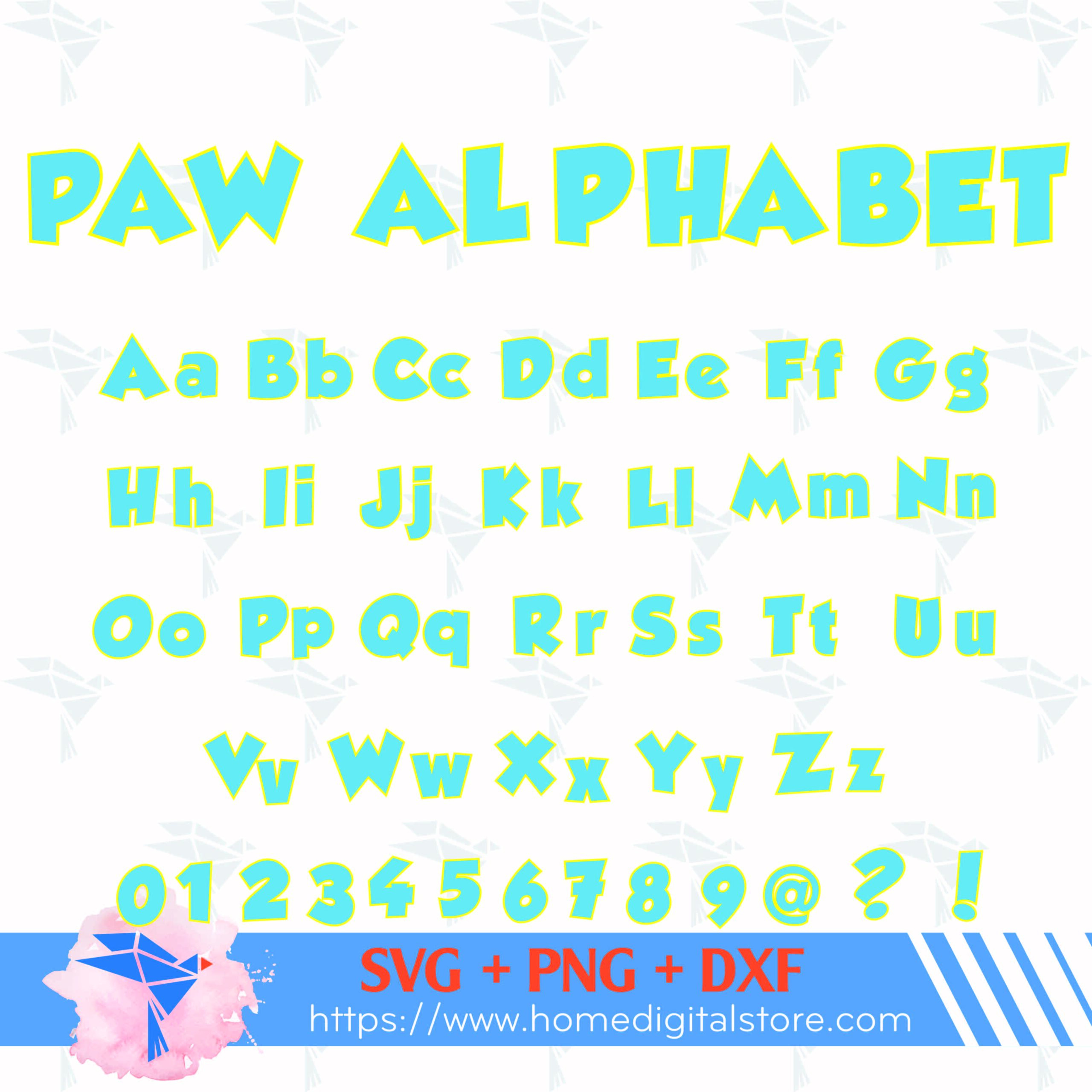 Paw Patrol Alphabet Svg, Png, Dxf inside Paw Patrol Alphabet Letters