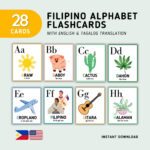Philippinisches Alphabet (28 Karten)   Tagalog Abc Karteikarten Throughout Filipino Alphabet Flashcards