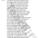 Poems: Abc Of Animals, 2 4 | Teachific For Alphabet Poem