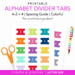 Printable Alphabet Divider Tabs For Address Book Or Planner Pdf Throughout Tabbings Letter A Z Printable