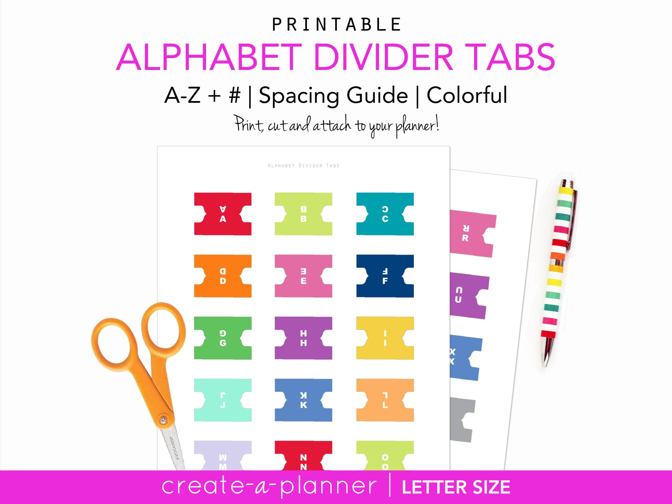 Printable Alphabet Divider Tabs For Address Book Or Planner Pdf throughout Tabbings Letter A-Z Printable