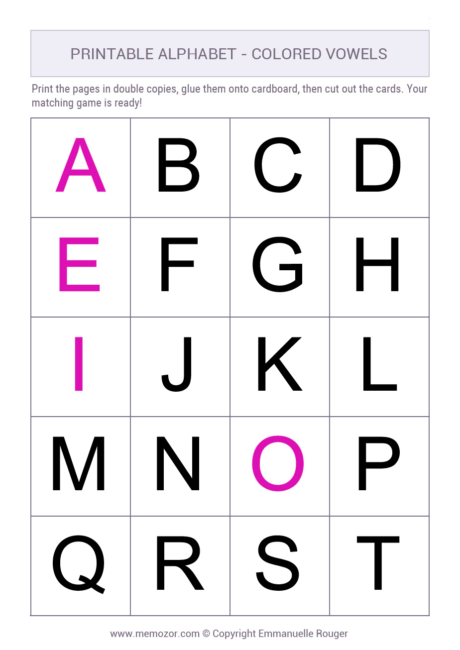 Printable Alphabet Letters - 26 Letters (A-Z) | Memozor intended for Big Alphabet Letters to Cut Out
