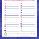 Printable Alphabet Scavenger Hunt   Happiness Is Homemade Pertaining To Alphabet Scavenger Hunt Free Printable