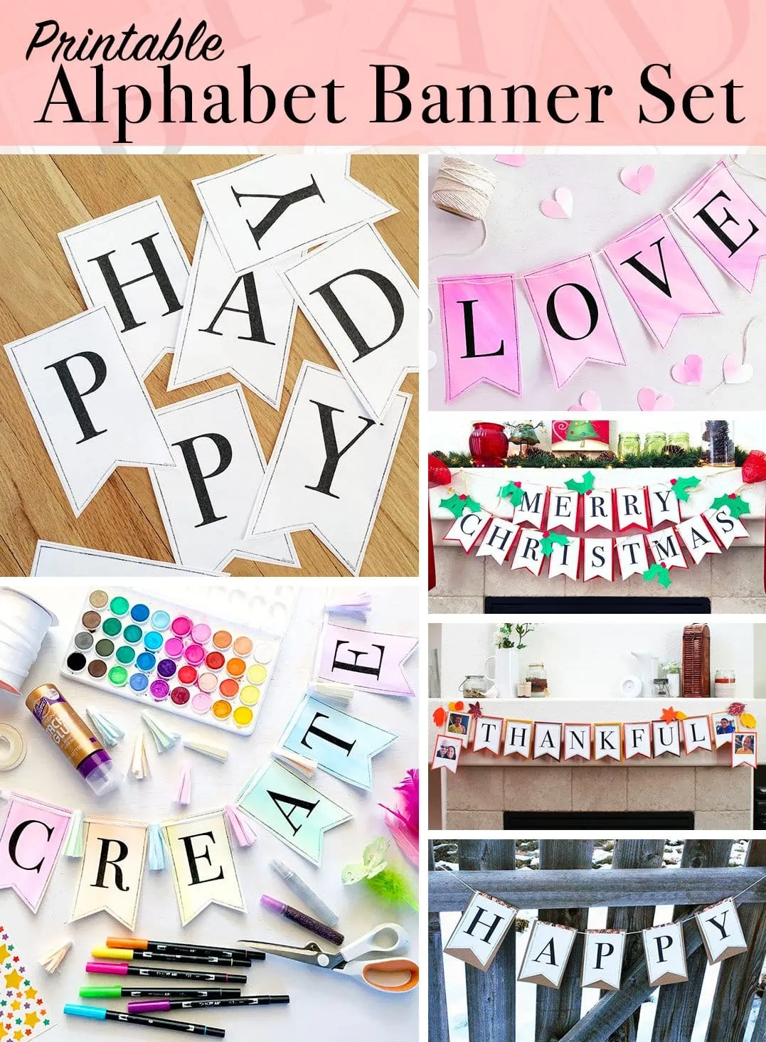 Printable Classic Alphabet Banner Pennants - 100 Directions within Printable Alphabet Wall Banners