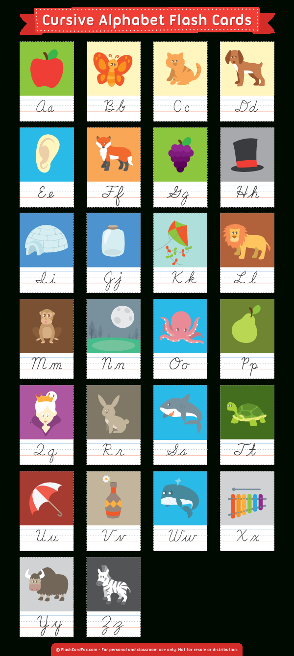 Printable Cursive Alphabet Flash Cards
