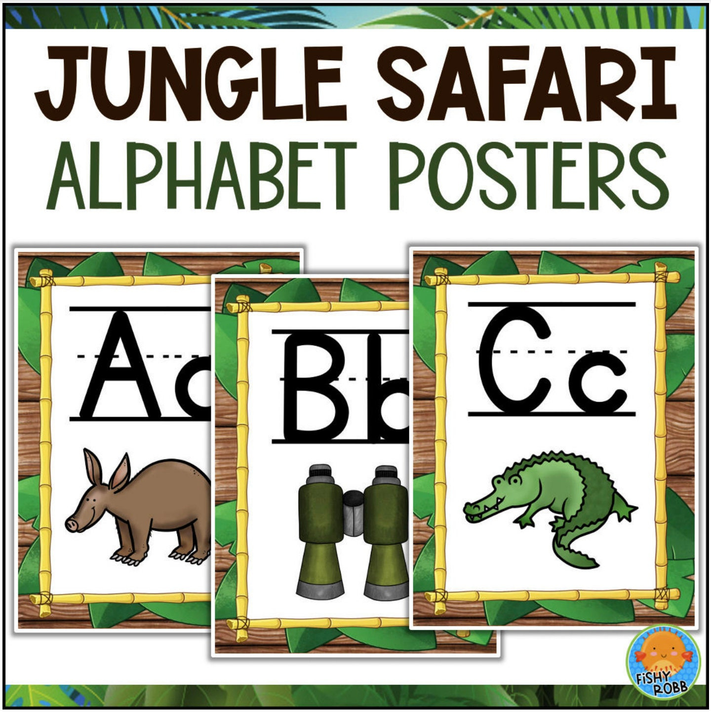 Printable Jungle Safari Theme Abc Alphabet Posters Letters A To Z with Printable Safari Alphabet Letters