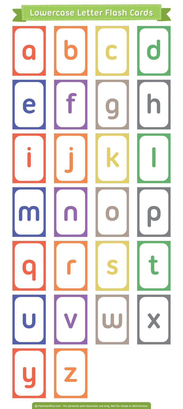 Printable Lowercase Letter Flash Cards with Printable Lower Case Alphabet Flash Cards
