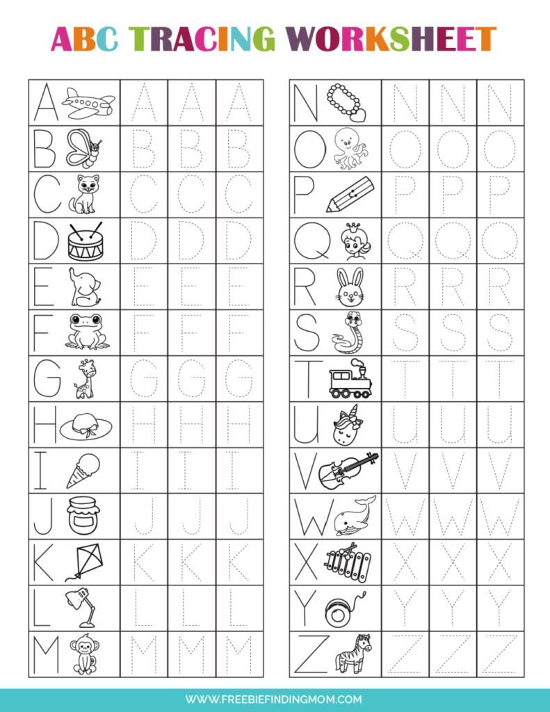Printable Preschool Tracing Worksheets: Alphabet in Free Traceable Alphabet Printable
