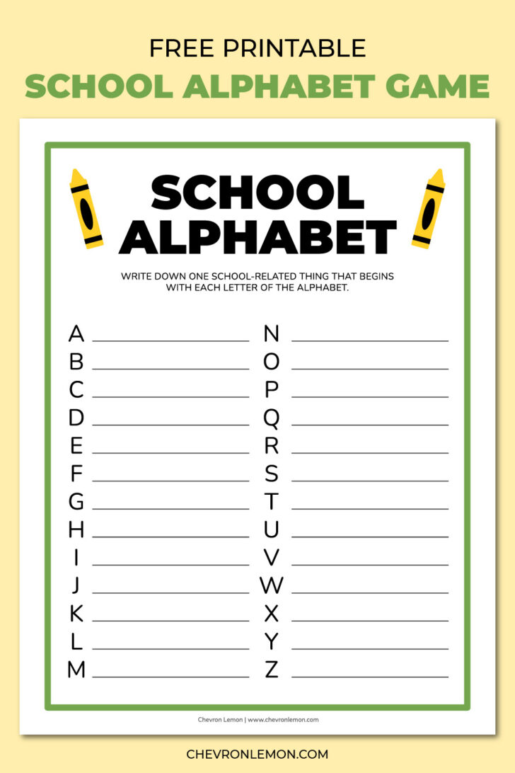 Free Printable Alphabet Games