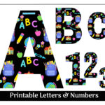 School Themed Printable Alphabet Letters A Z, Numbers 0 9 | Banner Pertaining To Printable Alphabet Letters For Display