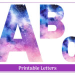Space Alphabet Letters A Z, Numbers 0 9 Clip Art, Printable Banner Inside Printable Space Alphabet Letters