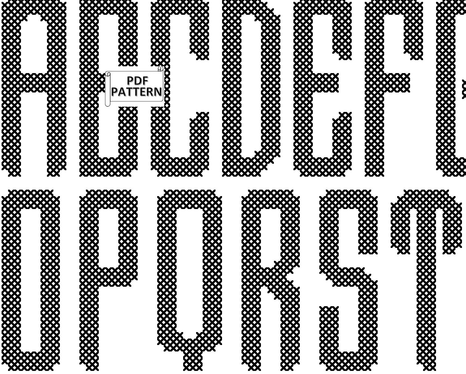Square Block Monogram Alphabet Pdf Cross Stitch Patterns. Larger inside Printable Large Cross Stitch Alphabet