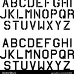 Stencil Alphabet Schrift   Angular Letter Style Vektorbild With Stencil Letters