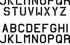 Stencil Alphabet Schrift – Angular Letter Style Vektorbild with Stencil Letters