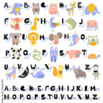 Stock Vektorgrafik „1Funny Alphabet For Young Children With Names For Alphabet Pictures For Each Letter