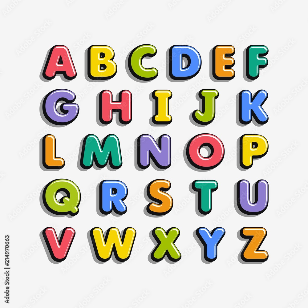 Stock-Vektorgrafik „Alphabet For Kids In The Cartoon Style within Alphabets For Kids