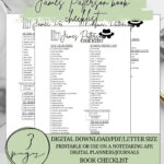 Thriller Reading Checklist   Etsy Within James Patterson Book Checklist Printable