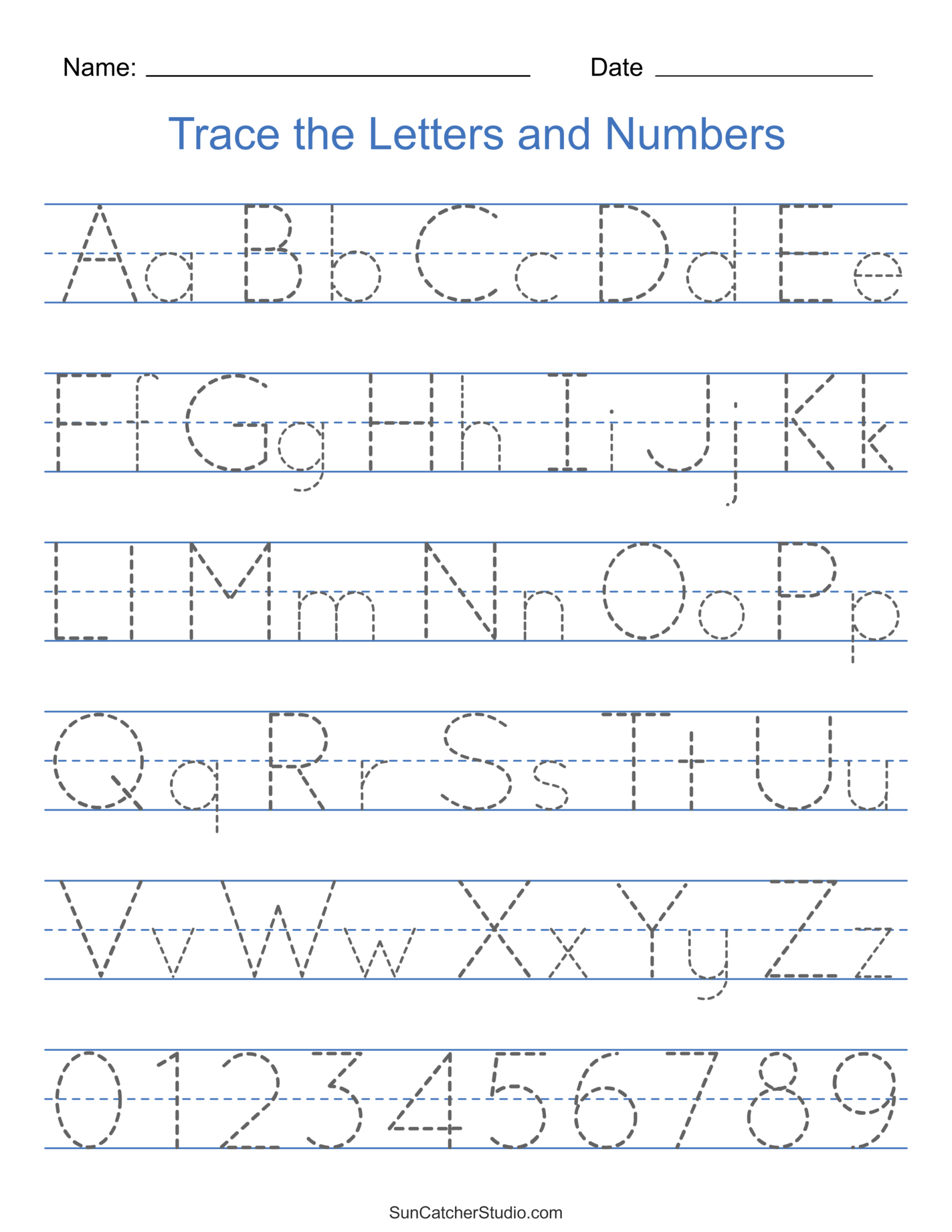 Tracing Alphabet Letters (Printable Handwriting Worksheets) – Free intended for Free Traceable Alphabet Printable