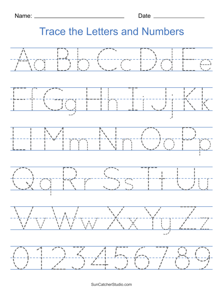 Alphabet Letters with Numbers Printable