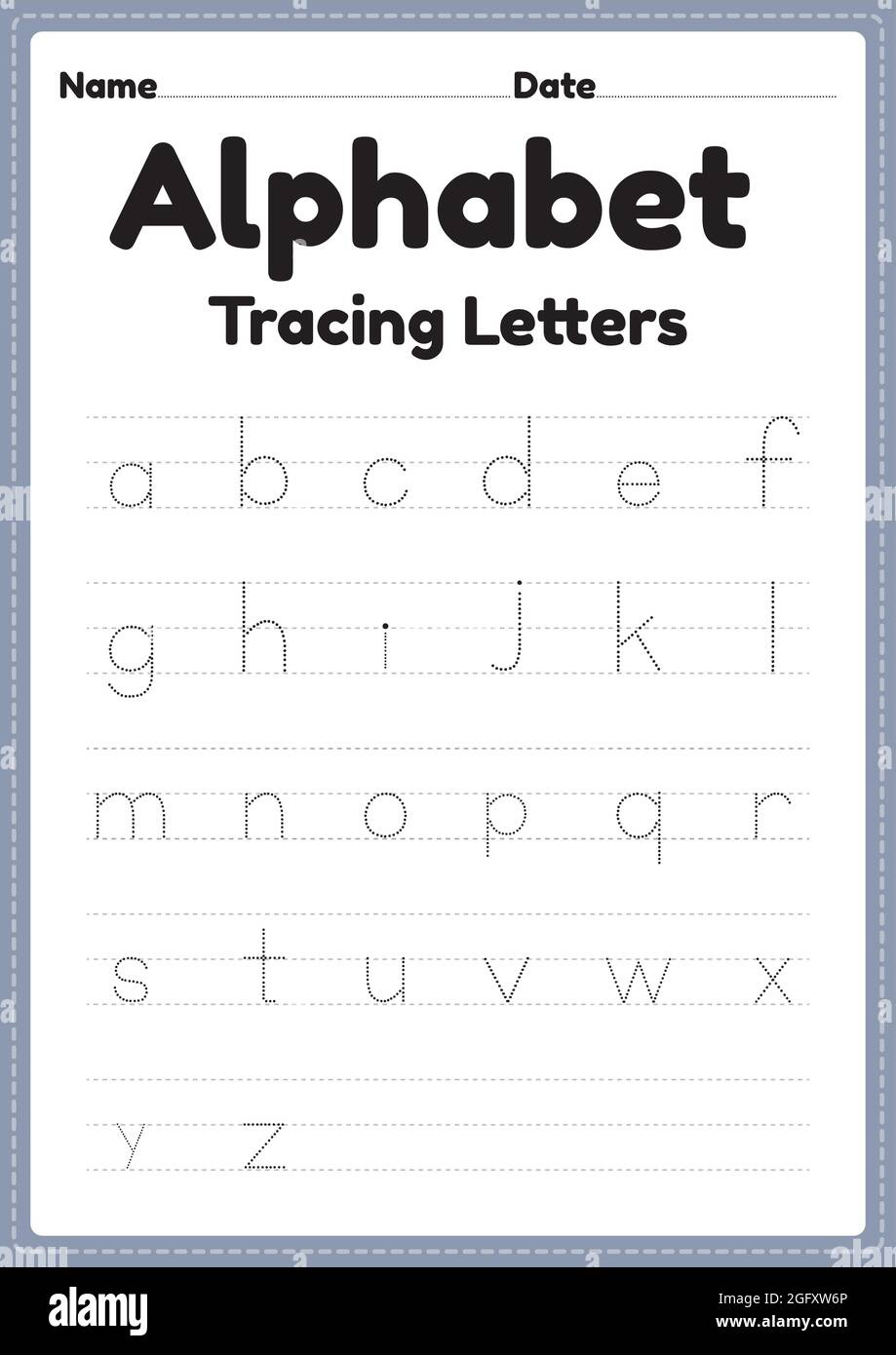Tracing Worksheet Of Alphabet Letters For Kindergarten And within Alphabet Solo Printable