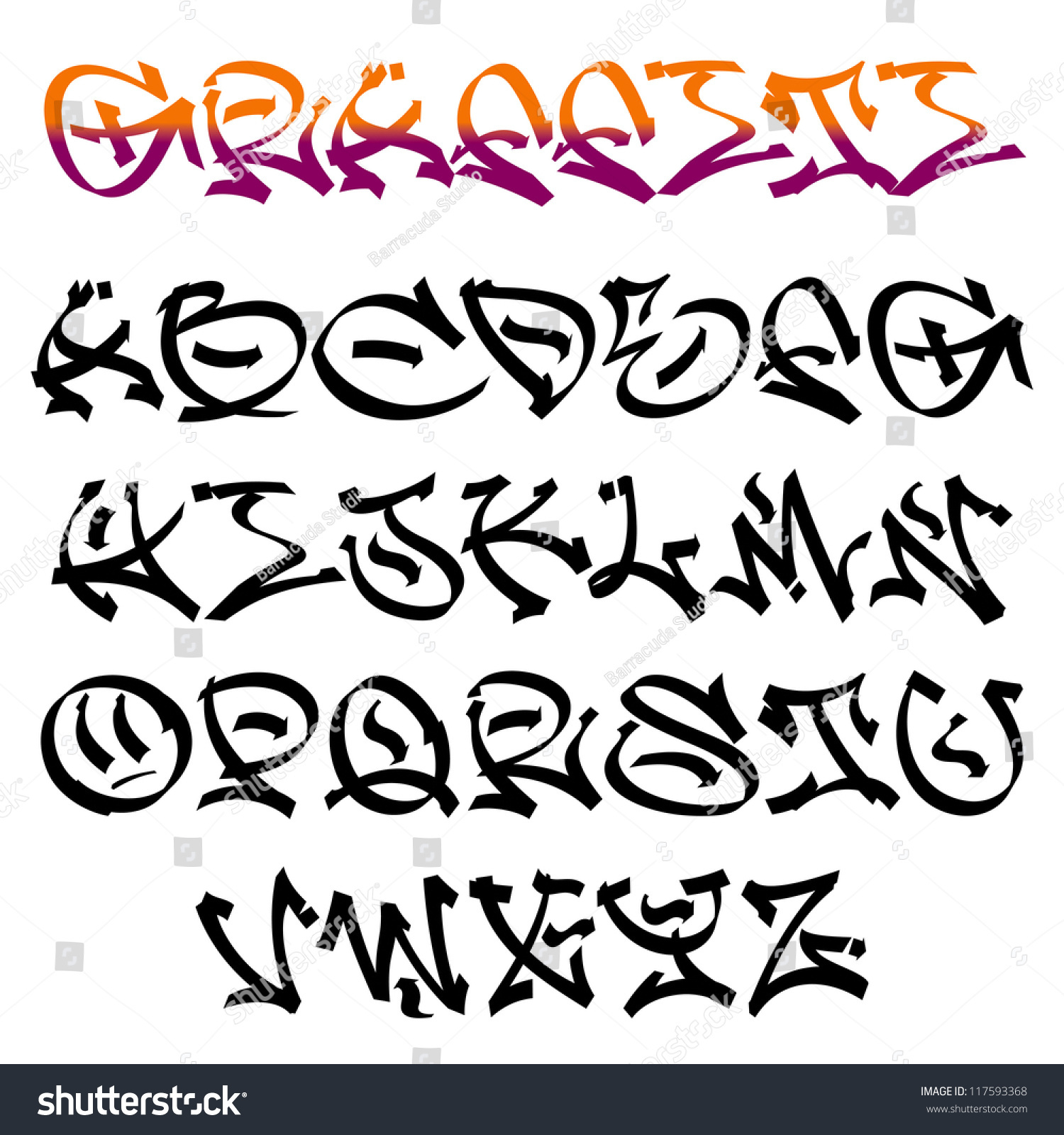 Urban Graffiti Style Alphabet Letters: Stock-Vektorgrafik within Graffiti Alphabet Letters