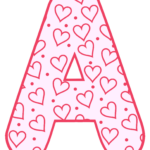Valentine Lettering (Printable Love Font With Hearts) – Free Regarding Letters Template