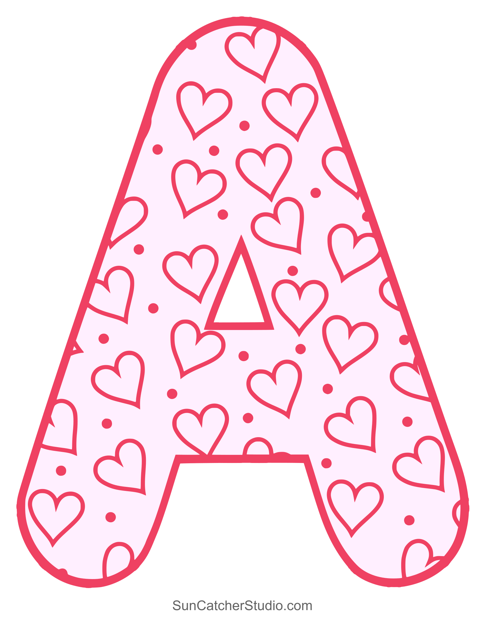 Valentine Lettering (Printable Love Font With Hearts) – Free regarding Letters Template