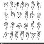 Vektorsprache Der Taubstummen Hand Amerikanische Gebärdensprache Throughout Alphabet Asl