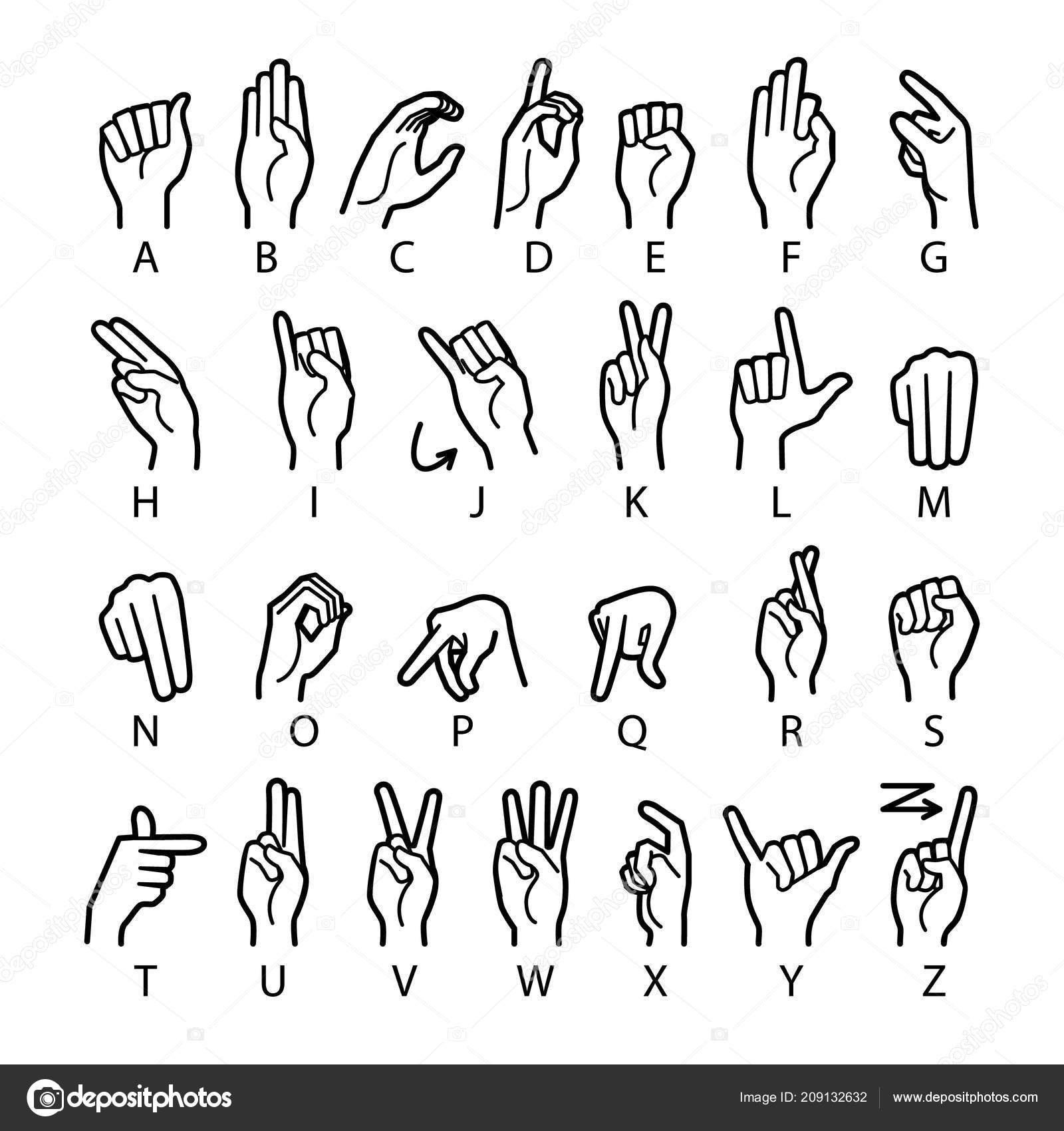 Vektorsprache Der Taubstummen Hand Amerikanische Gebärdensprache throughout Alphabet Asl