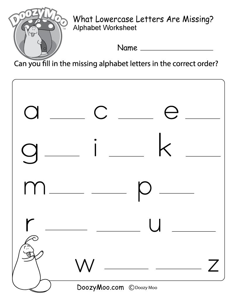 What Letters Are Missing? (Free Printable Worksheet) - Doozy Moo in Missing Alphabet Letters Printable