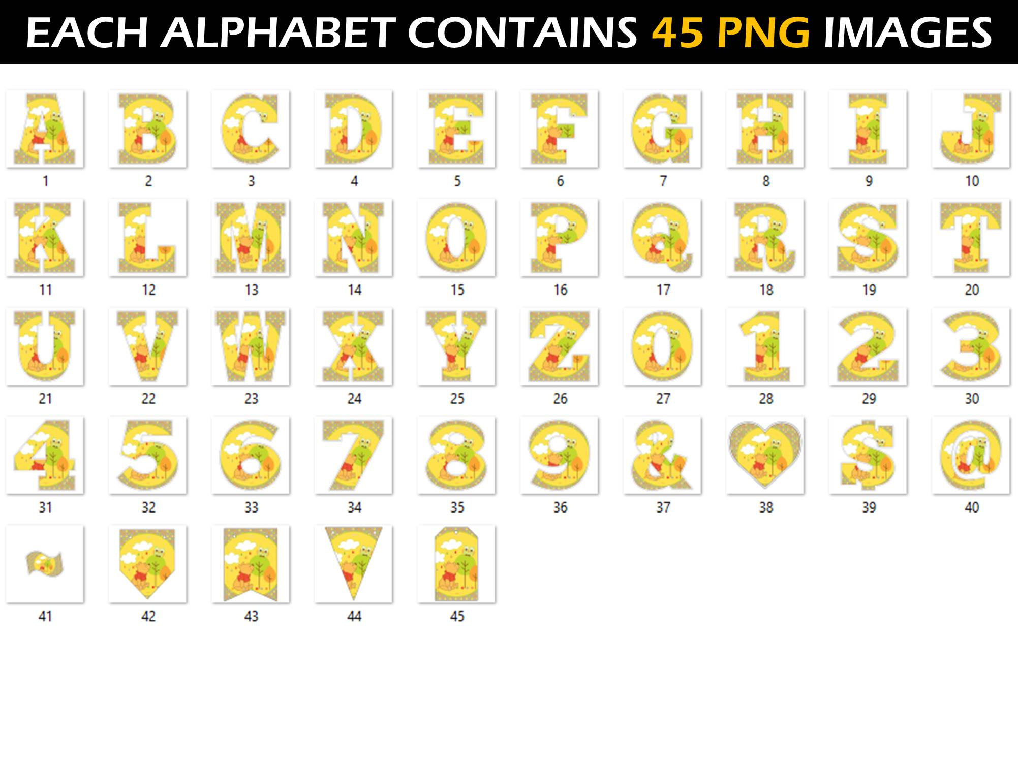 Winnie The Pooh Alphabet Letters Png 2 for Printable Winnie The Pooh Alphabet Letters
